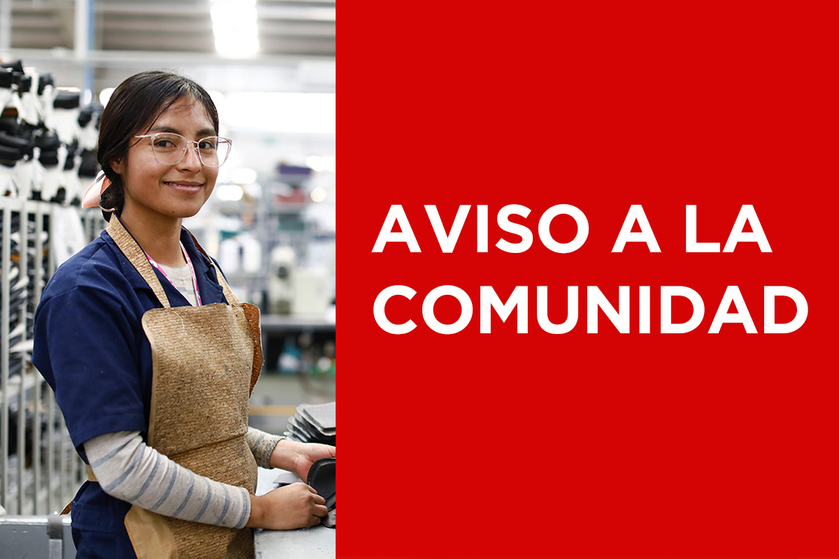 AVISO A LA COMUNIDAD